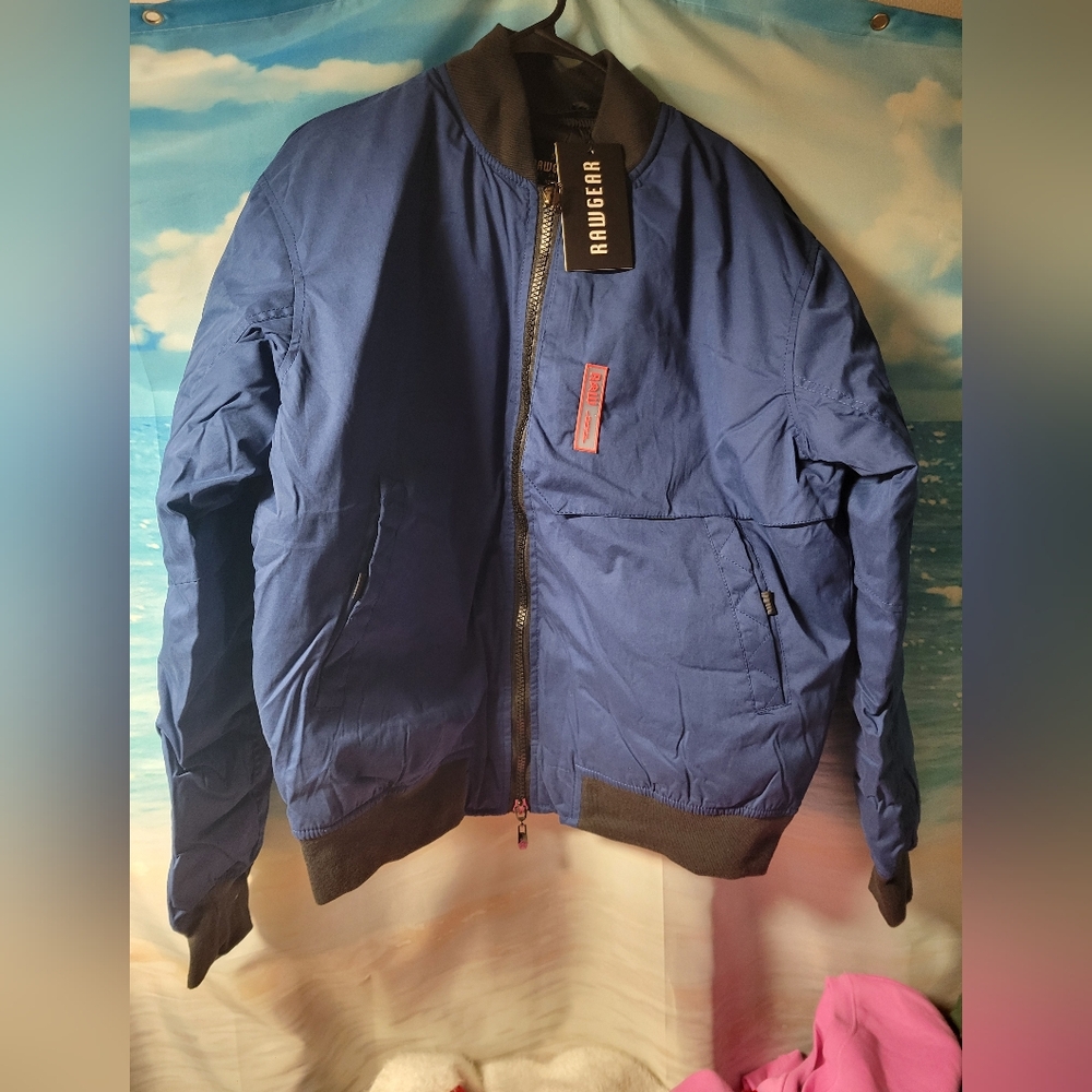 RawGear NWT Navy Blue Winter Bomber Jacket Mens Size Medium Unisex
